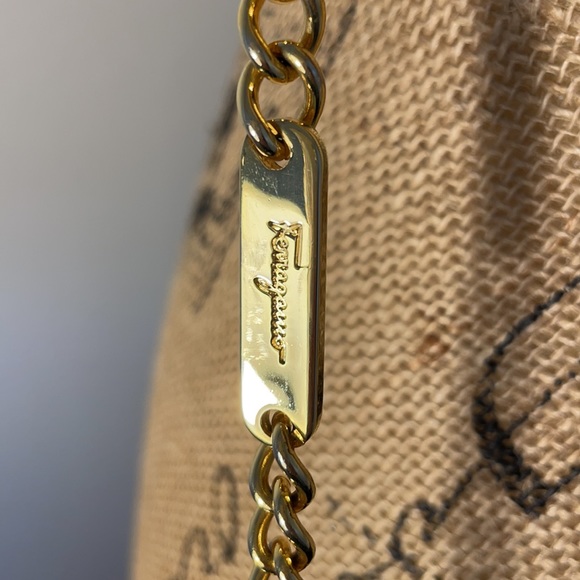 Salvatore Ferragamo Authentic Gancini chain Black Leather Clutch/Crossbody Bag - Picture 15 of 17